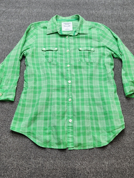 American Eagle Outfitters Other - American Eagle Plaid Shirt Womens 4 Green Cotton Button Up